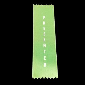 Vintage Ribbon PRESENTER Green Presentation Ribbon Scalloped School Business